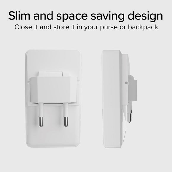 SBS 20W Flexi Foldbar Vægoplader m. 1x USB-A & 1x USB-C - Hvid