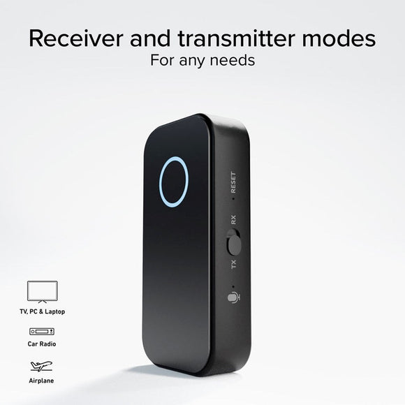 Jaz 2-i-1 RX / TX Trådløs Lydadapter m. Jackstik - Sort