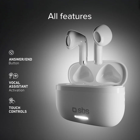 SBS Air Space True Wireless In-Ear Høretelefoner m. Active Noise Cancelling - Hvid
