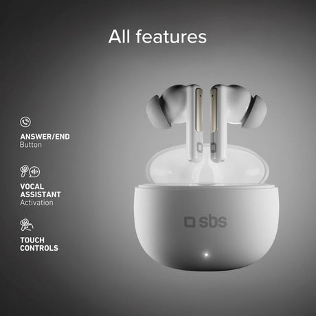 SBS - True Wireless Høretelefoner m. AI - Hvid
