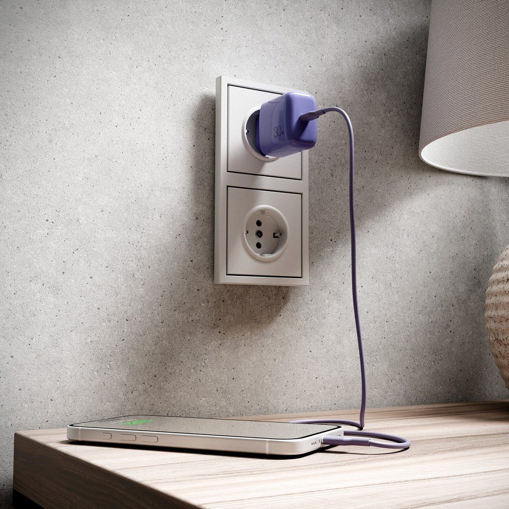 Puro Pro Lite Vægoplader 30W m. 1 x USB-C & Power Delivery - Lilla