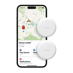 Puro Find Me Mini Dual Smart Tracker - Apple Find My & Android Find Hub - 2 stk - Hvid