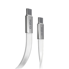 SBS 60W Fladt USB-C til USB-C Kabel - 1m - Hvid