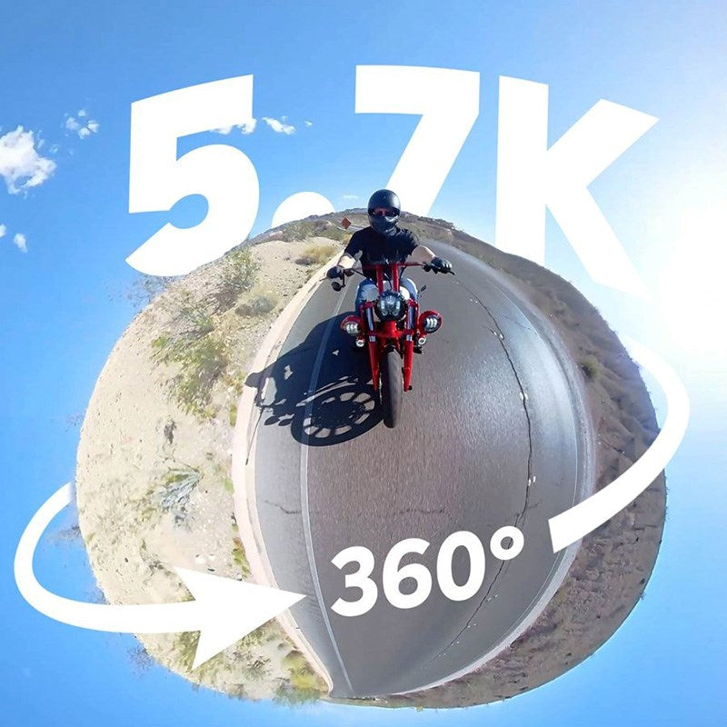 AKASO Bundle m. 360° Action Kamera 5,7K & Tilbehør - Sort