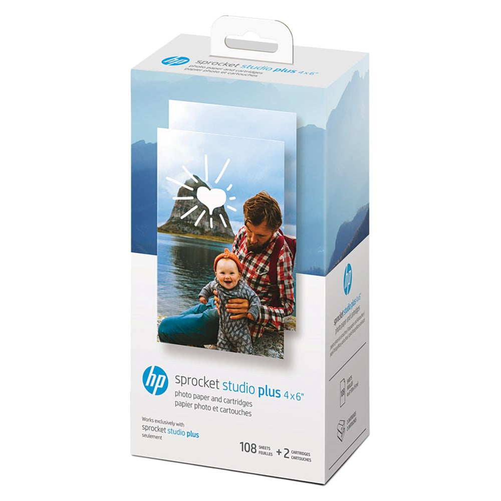 HP Sprocket Studio Plus Fotopapir & Blækpatroner 10 x 15 cm - 108 Pack