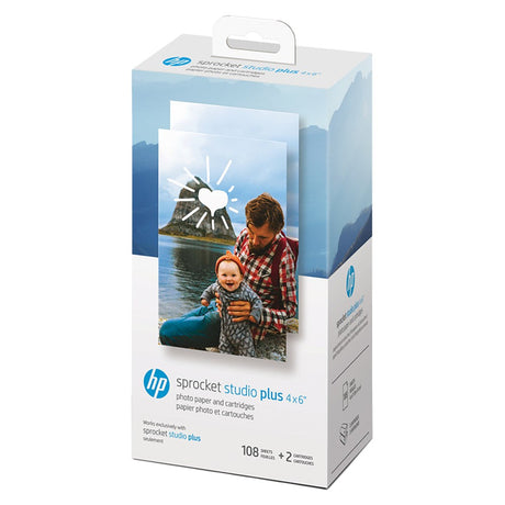HP Sprocket Studio Plus Fotopapir & Blækpatroner 10 x 15 cm - 108 Pack