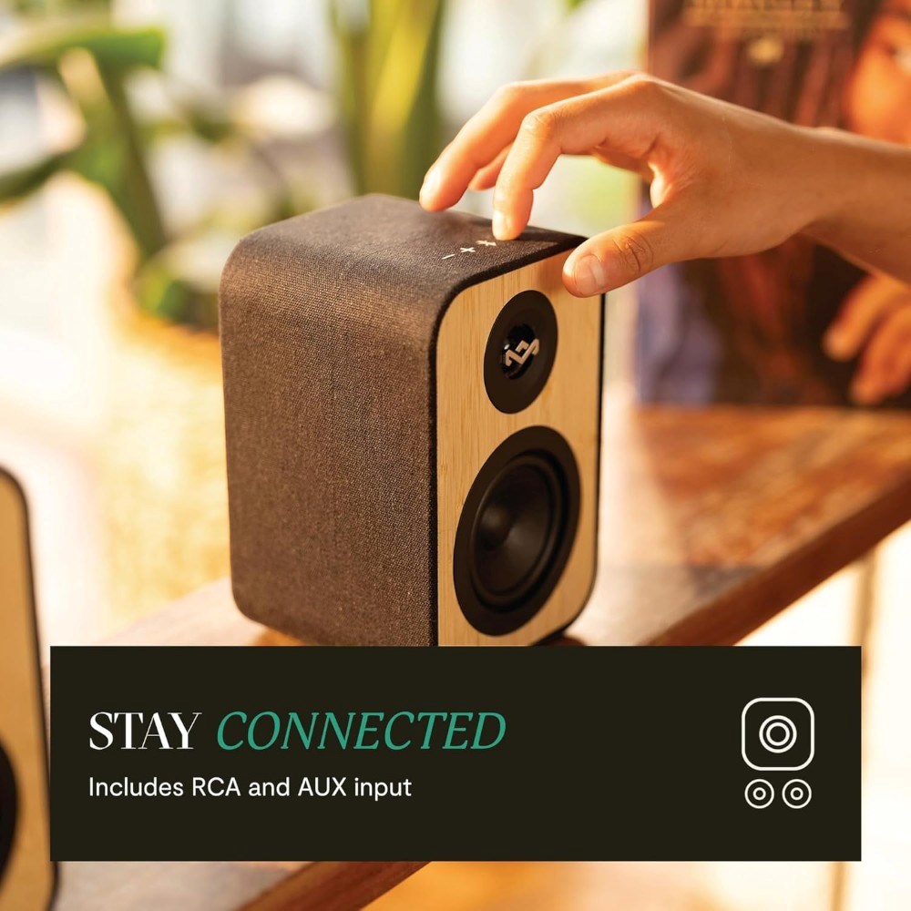 House of Marley Uplift Bookshelf Bluetooth Højttaler - Sort / Lys Bambus