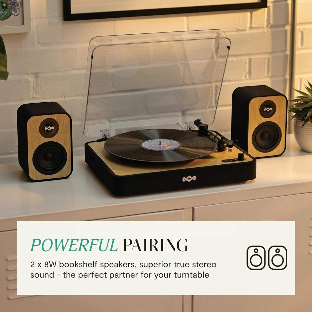 House of Marley Uplift Bookshelf Bluetooth Højttaler - Sort / Lys Bambus