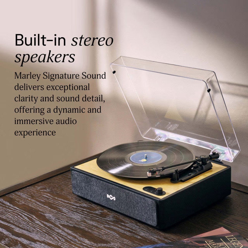 House of Marley Rise Up Pladespiller - Sort / Lys Bambus