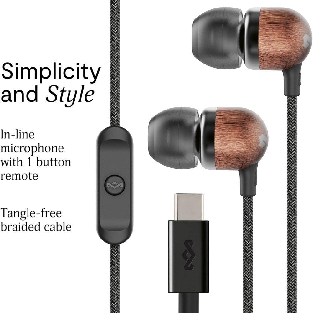 House of Marley Smile Jamaica USB-C In-Ear Høretelefoner - Sort