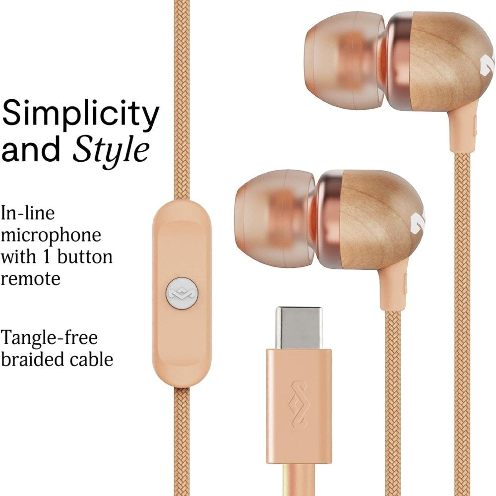House of Marley Smile Jamaica USB-C In-Ear Høretelefoner - Kobber