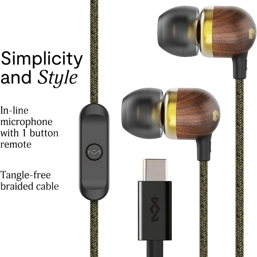 House of Marley Smile Jamaica USB-C In-Ear Høretelefoner - Brass
