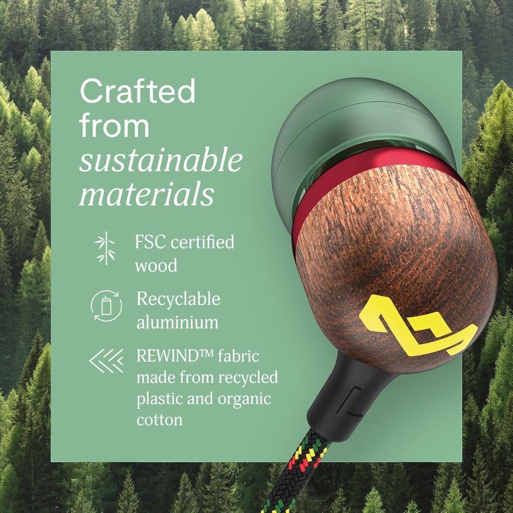 House of Marley Smile Jamaica USB-C In-Ear Høretelefoner - Rasta