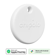 Chipolo POP Bluetooth GPS Tracker - Kompatibel med Apple Find My & Google's Find My Device - Hvid