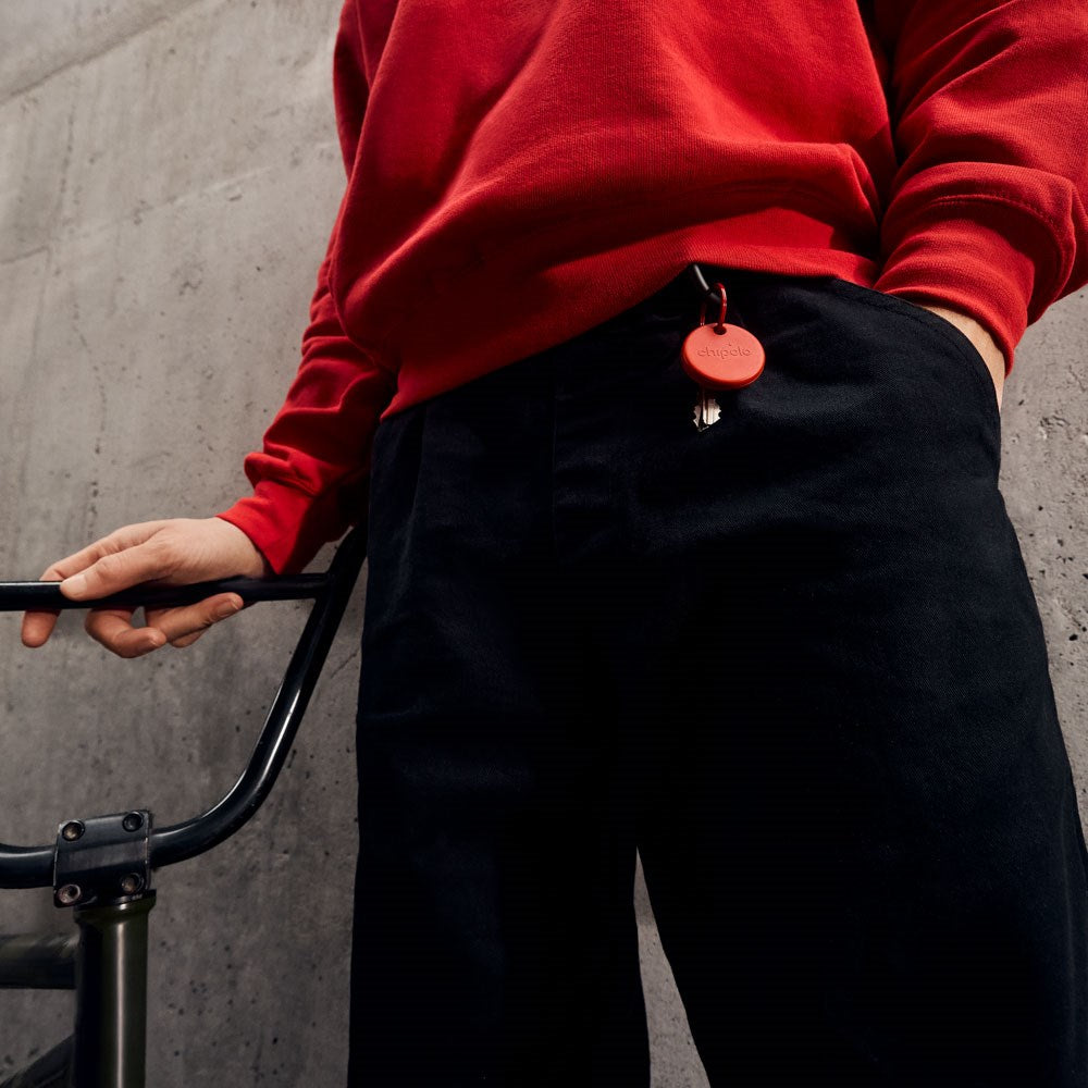 Chipolo POP Bluetooth GPS Tracker - Kompatibel med Apple Find My & Google's Find My Device - Rød