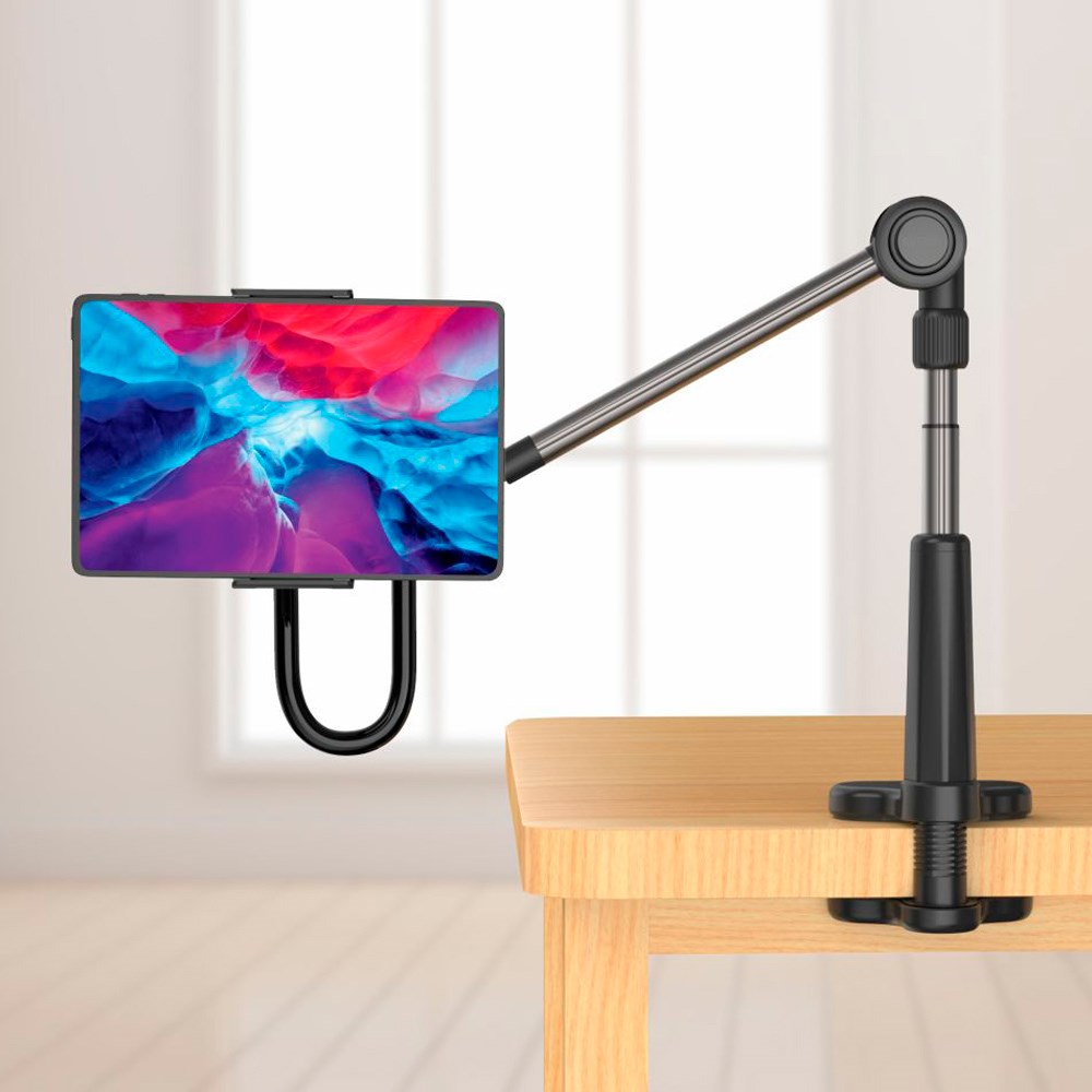 Fixed Relax Universal Tabletholder til Bord - Max Tablet: 125-215mm - Sort / Sølv