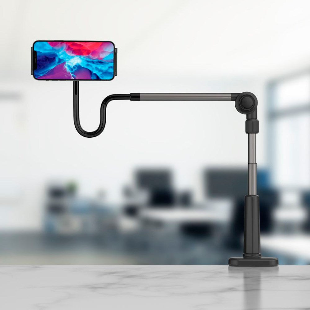Fixed Relax Universal Tabletholder til Bord - Max Tablet: 125-215mm - Sort / Sølv