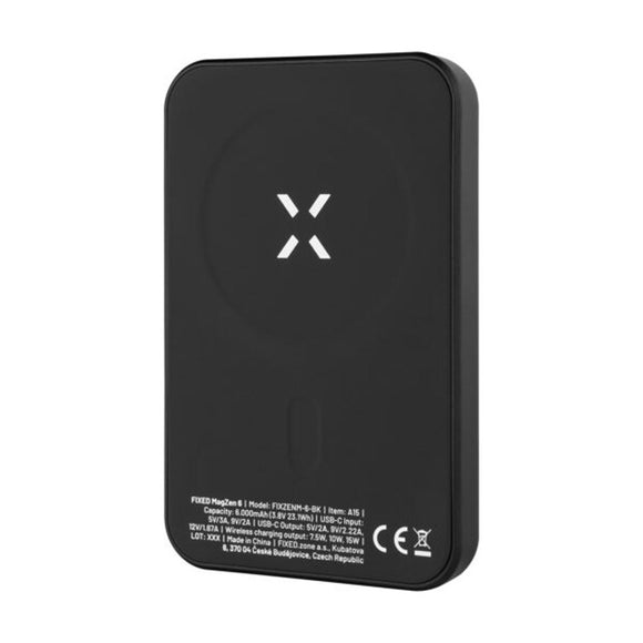 Fixed MagZen Trådløs Magnetisk PD 20W Power Bank 6.000 mAh - Sort