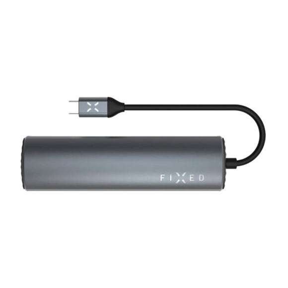 Fixed 100W HubPro 6-i-1 USB-C Multiport Adapter - Grå