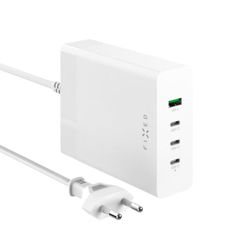 Fixed GaN Bordoplader 200W - 3x USB-C / 1x USB-A - Hvid