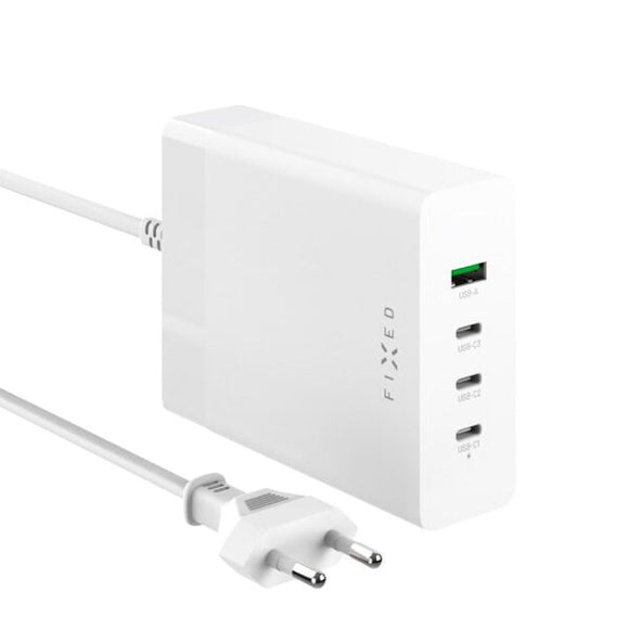Fixed GaN Bordoplader 200W - 3x USB-C / 1x USB-A - Hvid