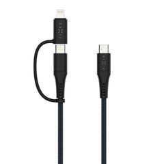 Fixed 2-i-1 60W USB-C til Lightning Kabel 1.2m - Sort