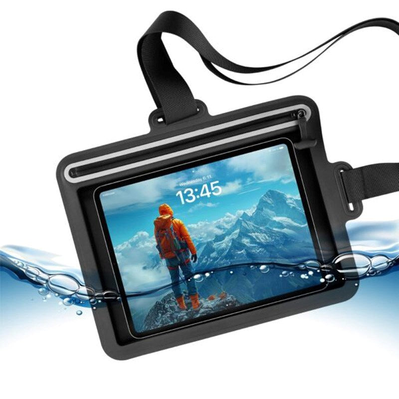 Fixed Vandtæt Tablet Etui (Maks. Mål: 297 x 223mm) - Sort / Gennemsigtig