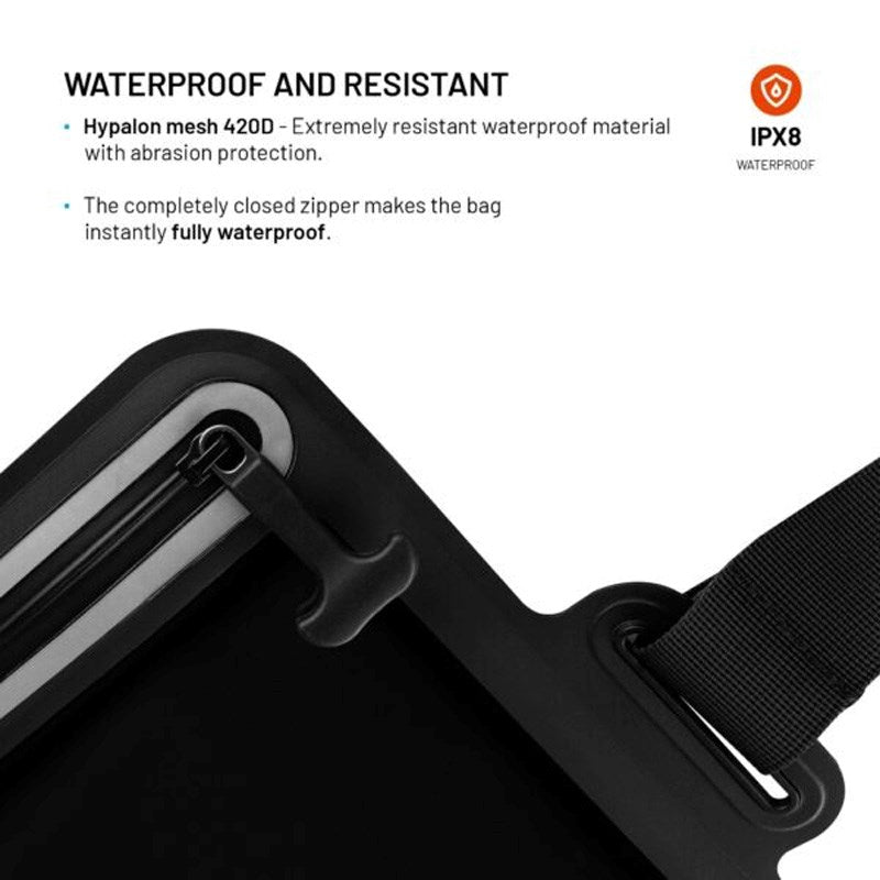 Fixed Vandtæt Tablet Etui (Maks. Mål: 297 x 223mm) - Sort / Gennemsigtig