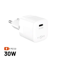 Fixed 30W Mini Vægoplader m. USB-C & PD - Hvid
