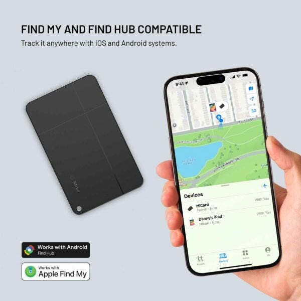 Fixed MiCard GPS Tracker til Apple & Android - Sort