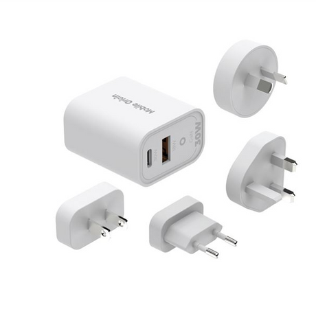 Mobile Origin GaN 30W Rejseadapter - EU, USA, UK, AUS - Hvid