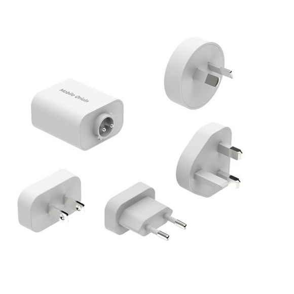 Mobile Origin GaN 30W Rejseadapter - EU, USA, UK, AUS - Hvid