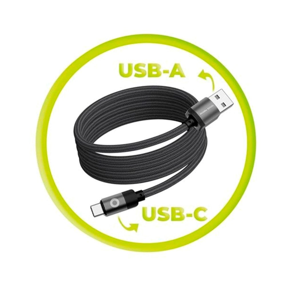 Mobile Origin Magnetisk USB-A til USB-C Kabel - 1m - Sort