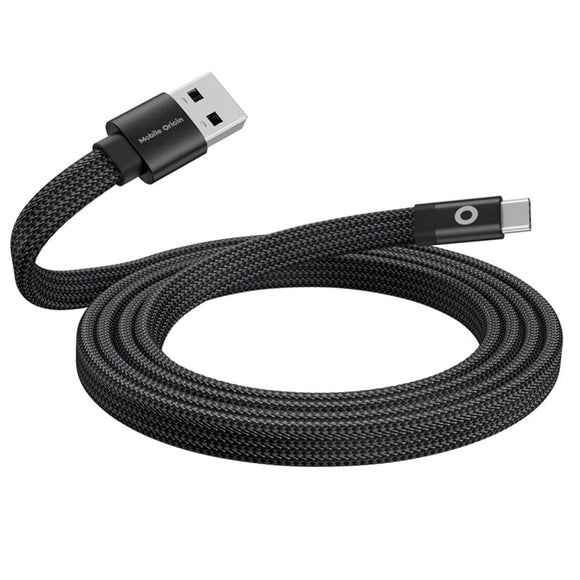 Mobile Origin Fladt Magnetisk USB-A til USB-C Kabel - 1m - Sort