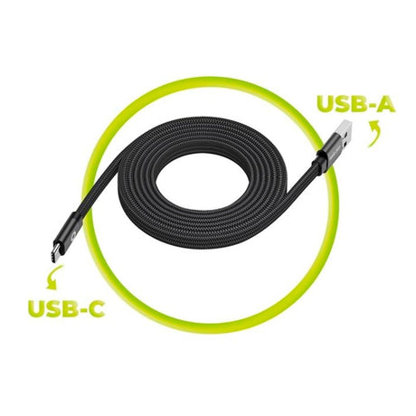 Mobile Origin Fladt Magnetisk USB-A til USB-C Kabel - 1m - Sort