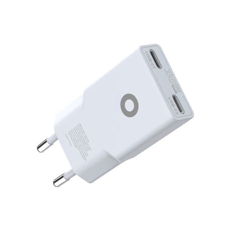 Mobile Origin MO18 30W Slim Vægoplader m. 2x USB-C - Hvid