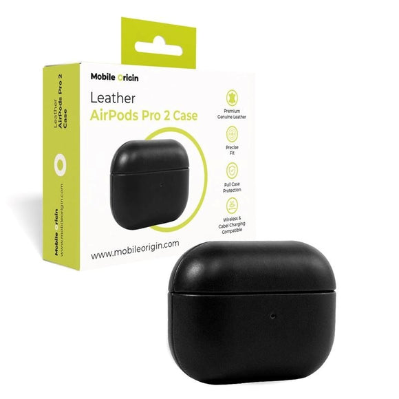 Mobile Origin Apple AirPods Pro (2. Gen.) Ægte Læder Cover - Sort