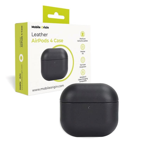 Mobile Origin Apple AirPods (4. Gen.) Ægte Læder Cover - Sort