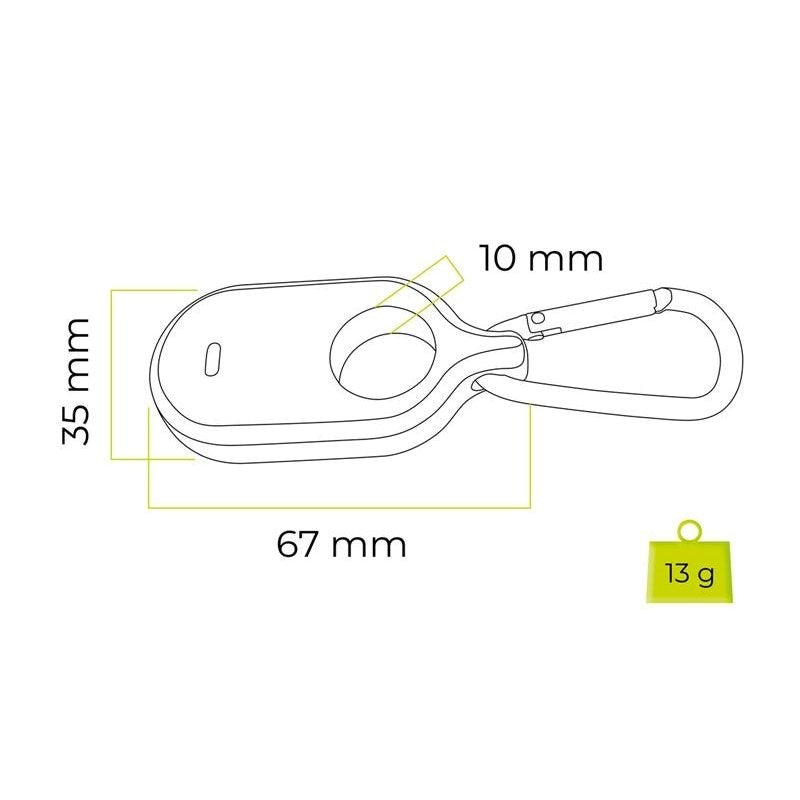 Mobile Origin Samsung Galaxy SmartTag2 Silikone Cover m. Karabinhage - Selvlysende Grøn