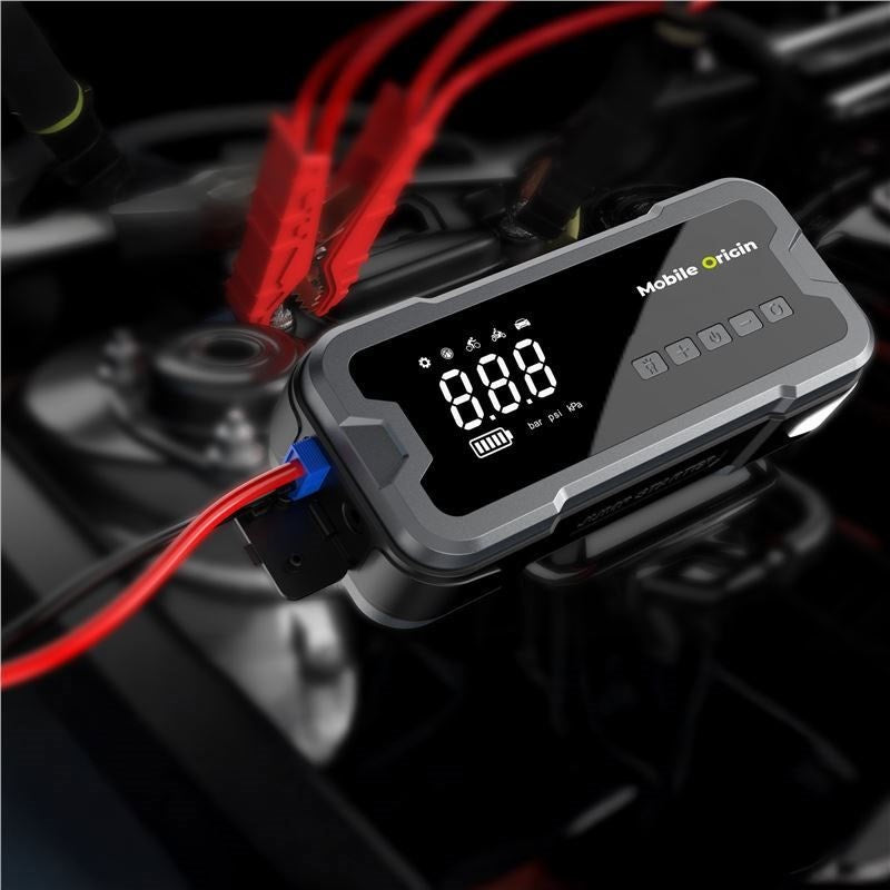 Mobile Origin 2-i-1 Jumpstarter & Kompressor m. Tilbehør - Sort