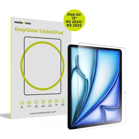 iPad Air 13" (2026 / 2025 / 2024) Mobile Origin EasyGlass Skærmbeskyttelse - Gennemsigtig