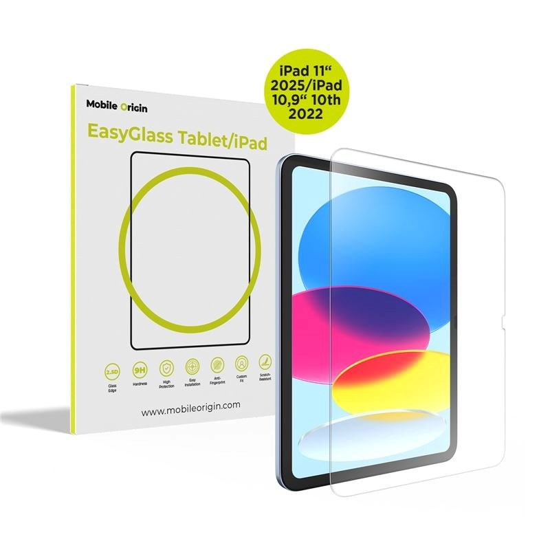 iPad 11" (2025) / 10.9" (2024 / 2022) Mobile Origin EasyGlass Skærmbeskyttelse - Gennemsigtig