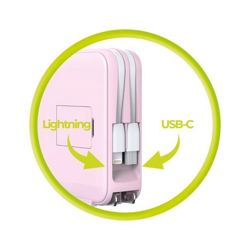 Mobile Origin PowerBank Rejseoplader 10.000 mAh - MagSafe Kompatibel - Lyserød