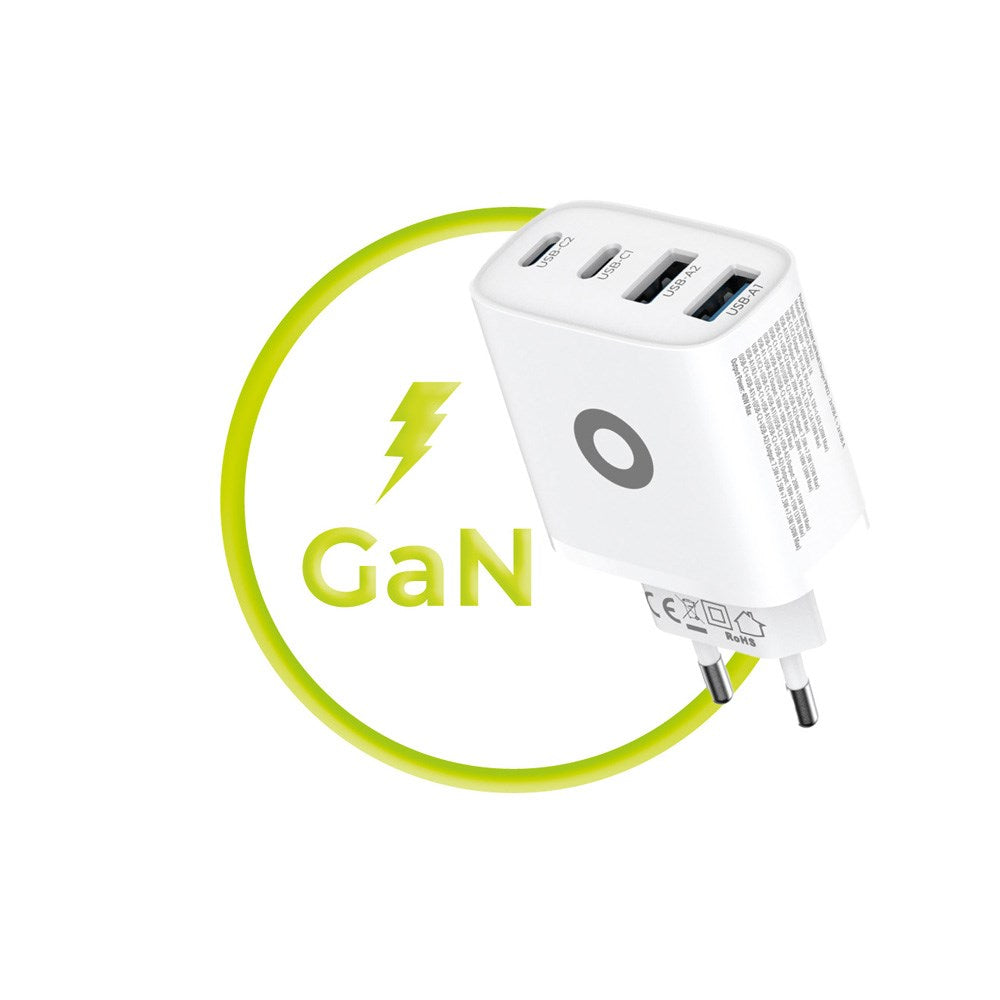 Mobile Origin GaN 40W Vægoplader m. 2 x USB-A & 2 x USB-C - Hvid