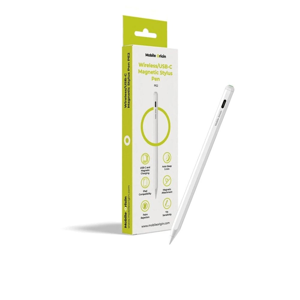 Mobile Origin Trådløs Stylus Pen PE2 m. USB-C - Hvid