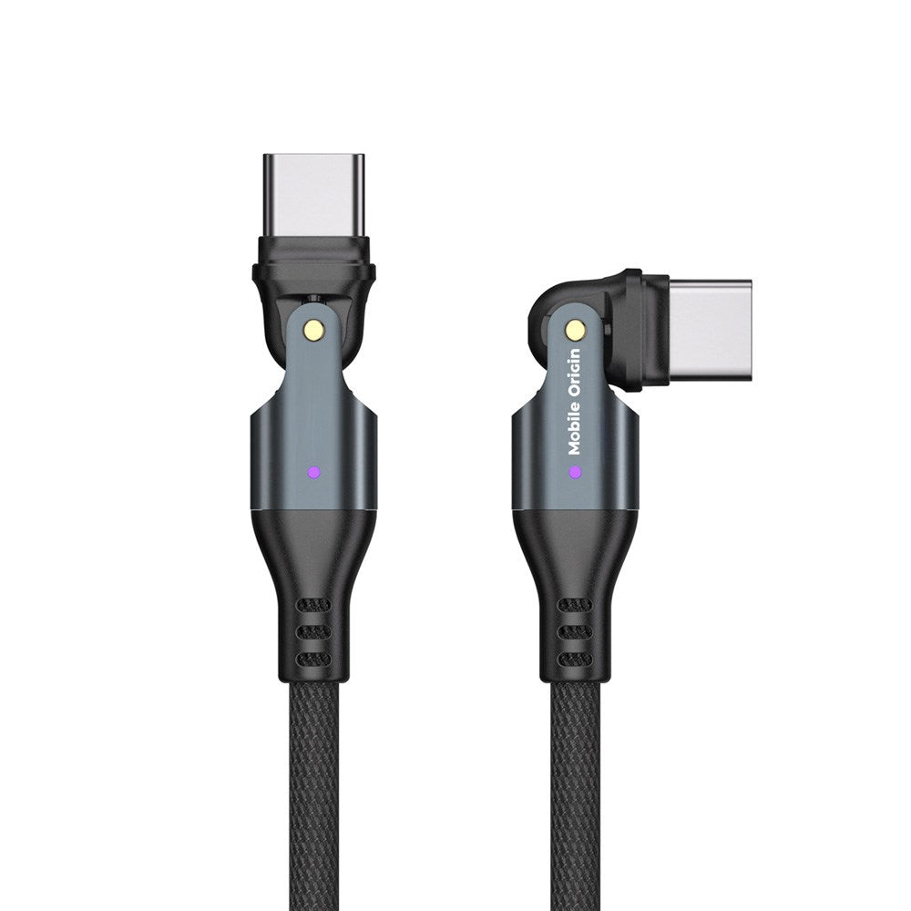 Mobile Origin 240W Roterende USB-C til USB-C Kabel - 1m - Sort