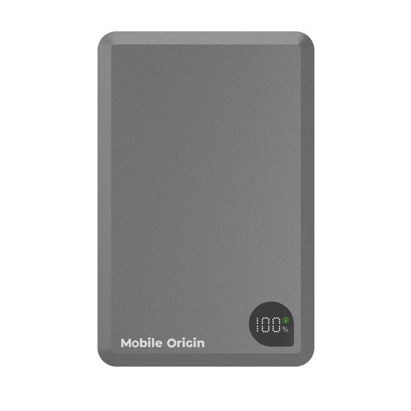 Mobile Origin 30W 20.000mAh Powerbank m. USB-C & Trådløs Opladning - MagSafe Kompatibel - Grå