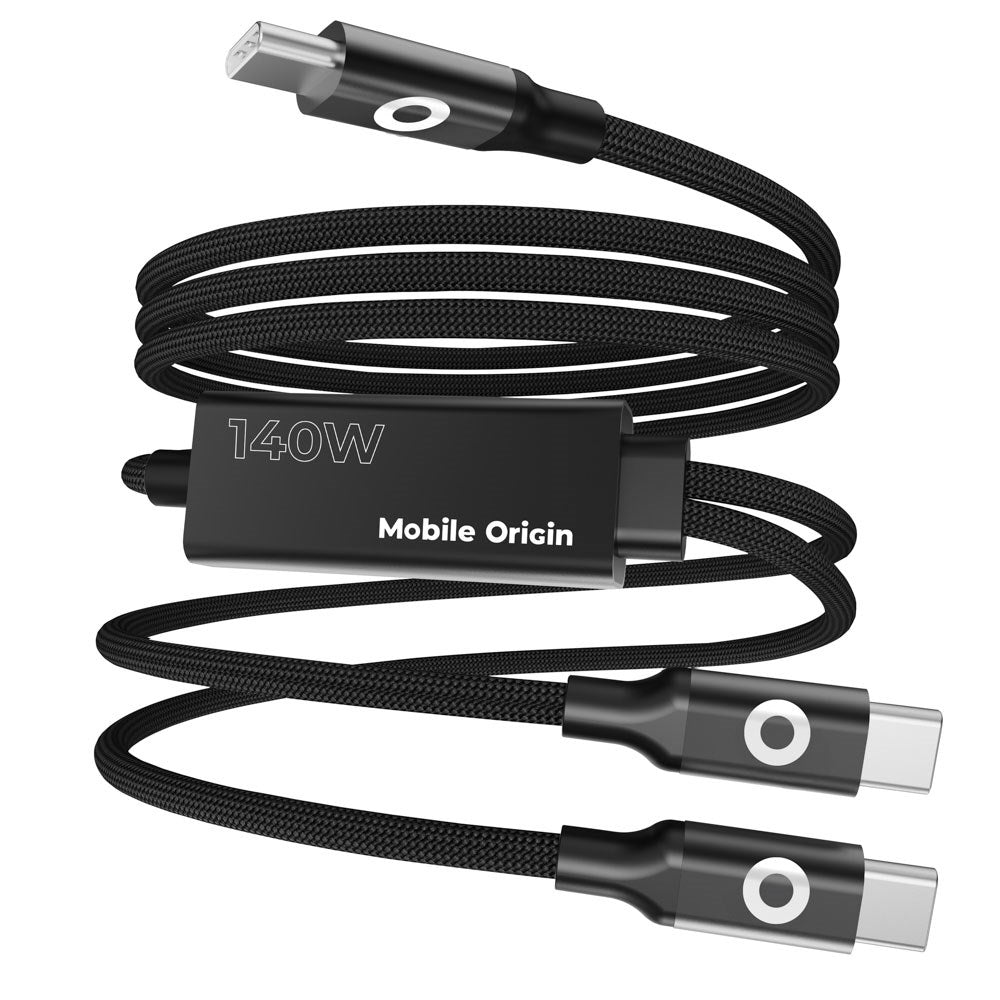 Mobile Origin CB10 140W Dobbelt USB-C til USB-C Kabel - 1.2m - Sort