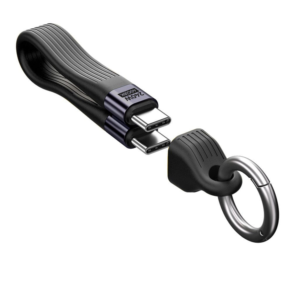 Mobile Origin 240W USB-C til USB-C Nøgleringskabel - 13cm - Sort