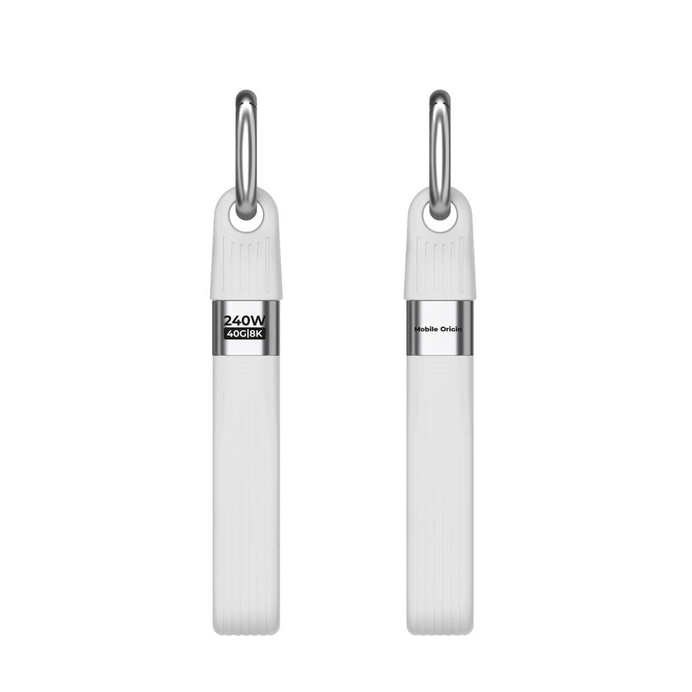 Mobile Origin 240W USB-C til USB-C Nøgleringskabel - 13cm - Hvid